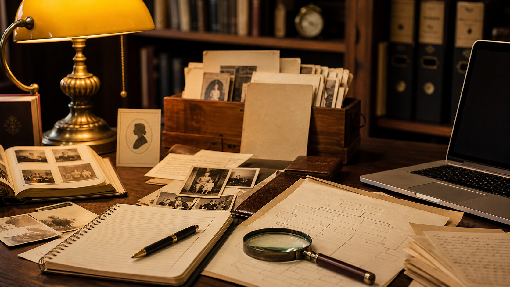 Illustrative editorial scene for history & collected spaces